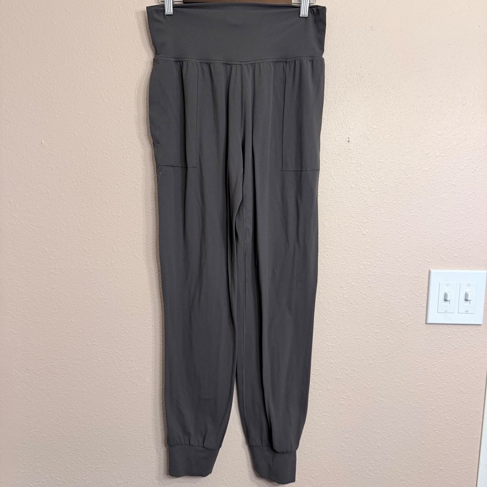Athleta Salutation Jogger Gray/Green High Rise Powervita Yoga Womens Med Tall